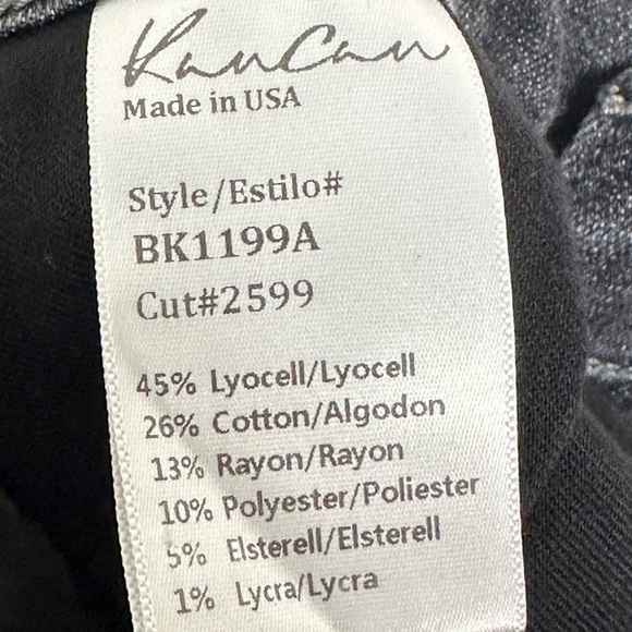 Kancan USA Distressed Raw Hem Black Ankle Skinny‎ Stretch Jeans Size 26 Denim - Picture 8 of 12